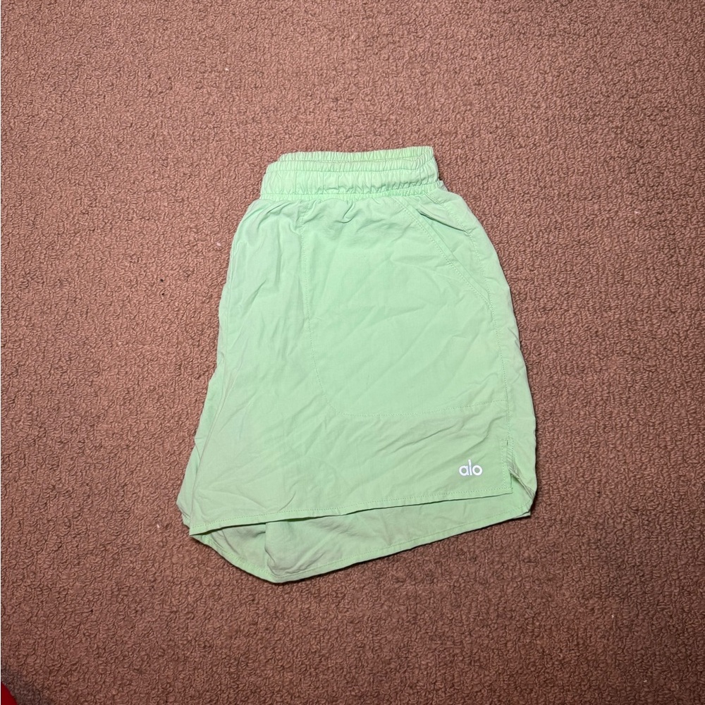 ALO Yoga Light Green Athletic Shorts